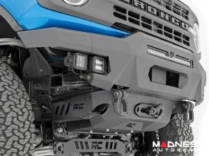 Ford Bronco Front Bumper - High Clearance - 20" Black Series Light Bar & Black Series Amber DRL Cubes Ford Bronco Front Bumper - High Clearance - 20" Black Series Light Bar & Black Series Amber DRL Cubes